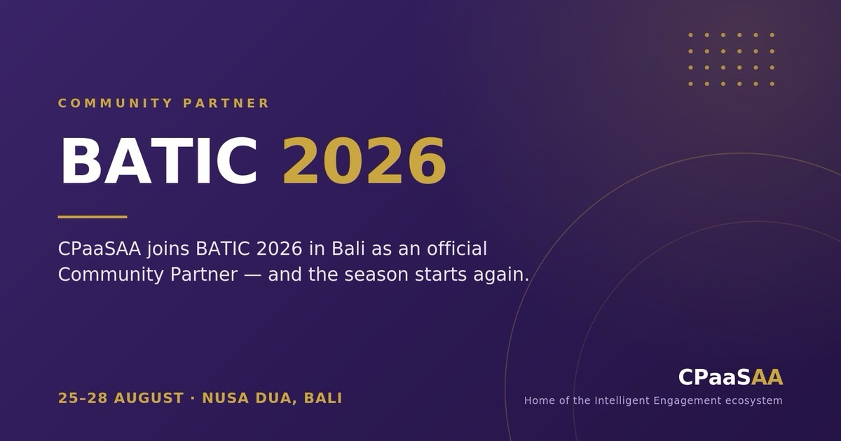 Promotional banner for BATIC 2026 in Bali announcing CPaaSAA as a community partner, dates August 25–28 in Nusa Dua, Bali.